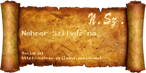 Nehrer Szilvána névjegykártya